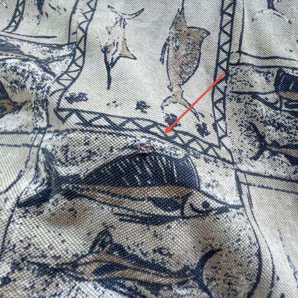 🔥KAHALA Hawaiian USA Made Marlin Fishing Outdoor 1/4 Button Faded Cotton Shirt - Picture 11 of 13